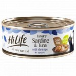 HiLife It's Only Natural Luxury Sardine & Tuna, with shrimps in sauce 70g