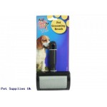 PET GROOMING BRUSH W/STAINLESS  STEEL BRISTLES - TIE ON CARD