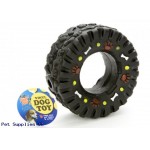 4 PET VINYL BLACK TYRE WITH  PAINTED BONES ASSORTED COLOURS