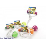 4 ASST WHITE DOUBLE NEON ROPE  PULL W/BALL & HANDLE W/HEADER