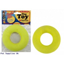 DOUGHNUT SHAPE DOG TOY COVERED  IN TENNIS BALL MATERIAL PBHC