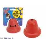 RUBBER BELL FOOD TREAT TOY  EACH PC WITH HEADER CARD