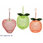 3 ASST FRUIT SHAPED HANGING  METAL BIRD FEEDERS