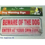 Beware Of The Dog Dogs Warning Caution Sign Notice Plastic Pre-drilled & Screws